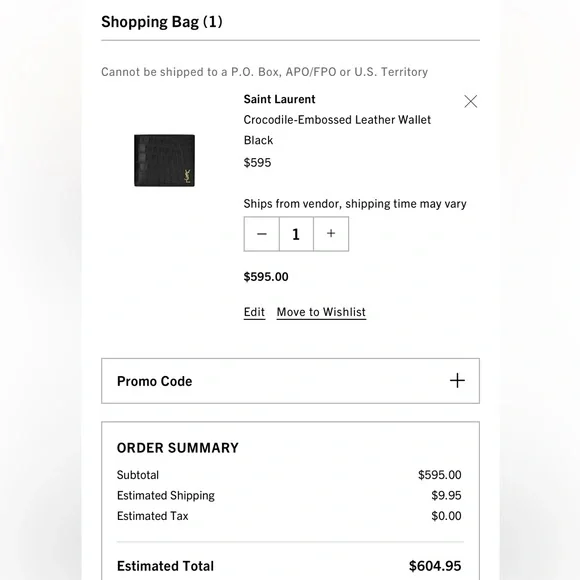 🖤SAINT LAURENT🖤Crocodile-Embossed Leather Wallet - Picture 13 of 15